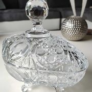 Bonbonnière stylé Boho tchèque en cristal de Bohème