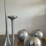 Set of 5 vintage IKEA aluminum candle holders