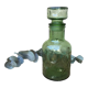 Green molded glass decanter