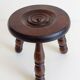 French Art Deco Tripod Stool in Chestnut, Attributed to Dudouyt, 1940s