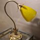 Golden steel lamp, with tulip old marbled yellow glass paste,
