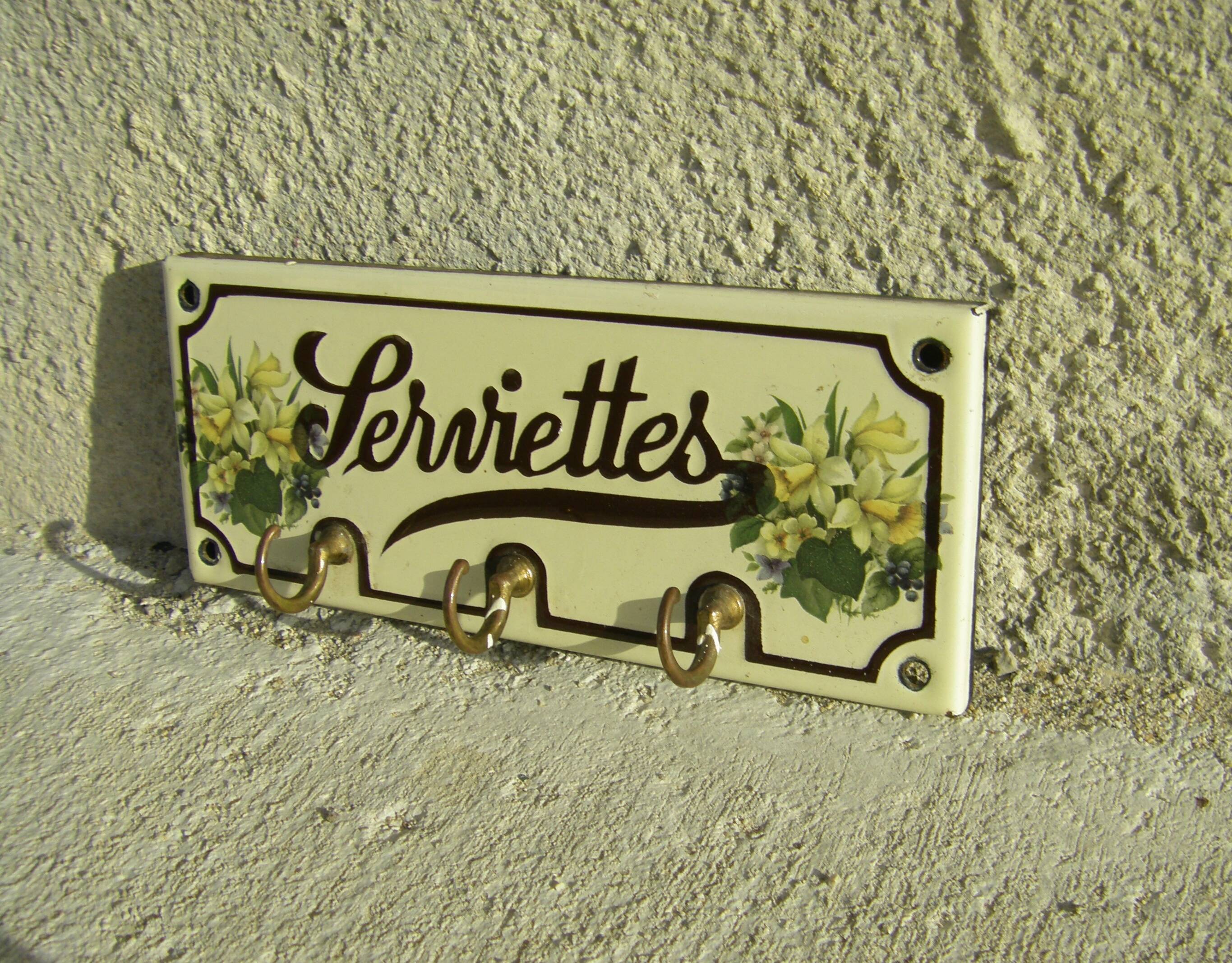 Vintage kitchen tea towel holder