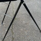 Vintage folding projector table steel and wood 1970