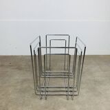 Porte revue en métal chromé par Willi Glaeser pour TMP années 80