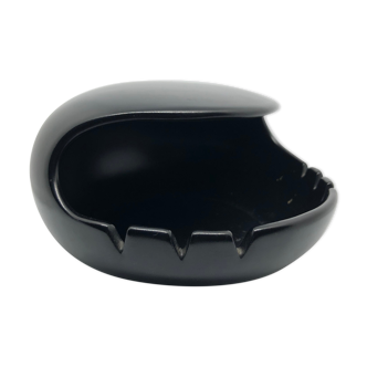 Vintage black ceramic ashtray
