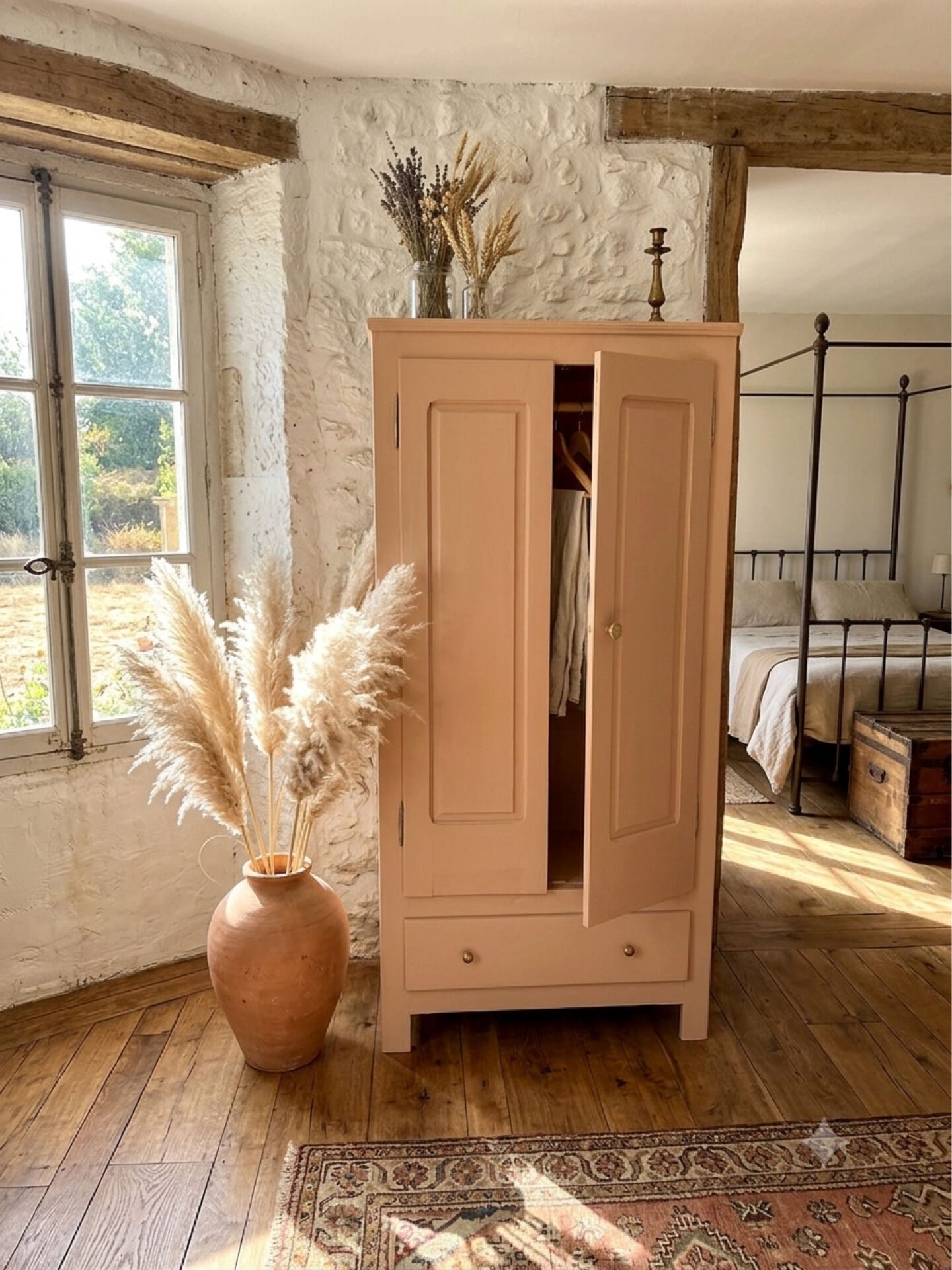 Parisian wardrobe made of solid wood