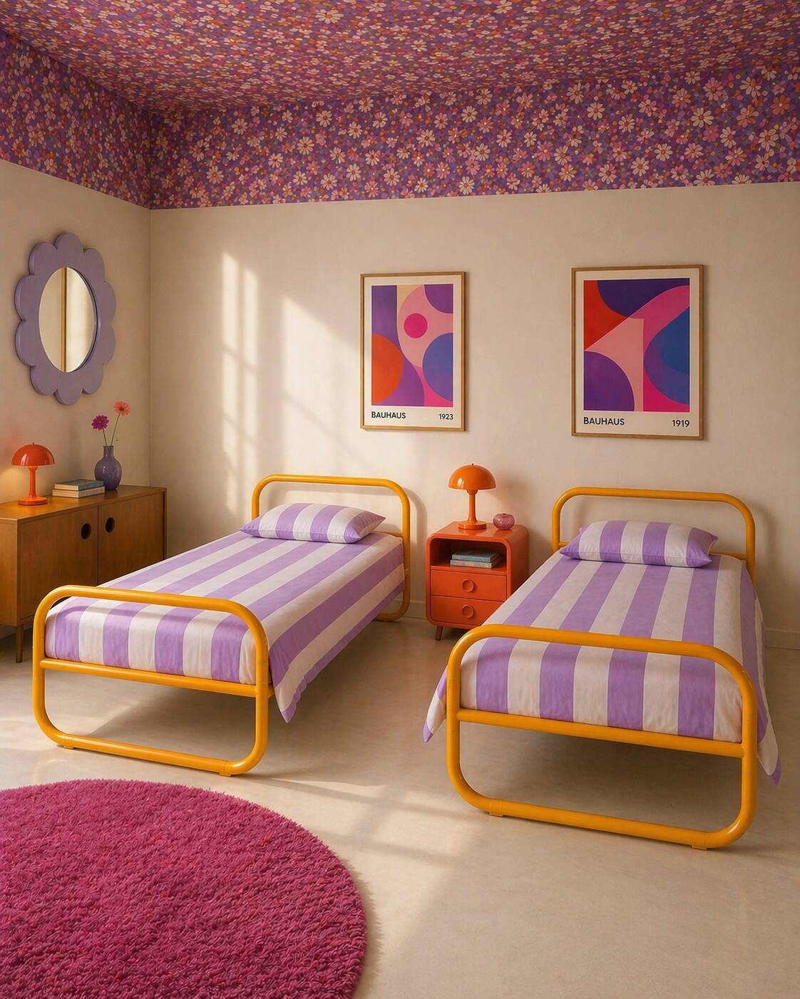 Pair of metal beds Marc Berthier collection Twenty Tube 1972