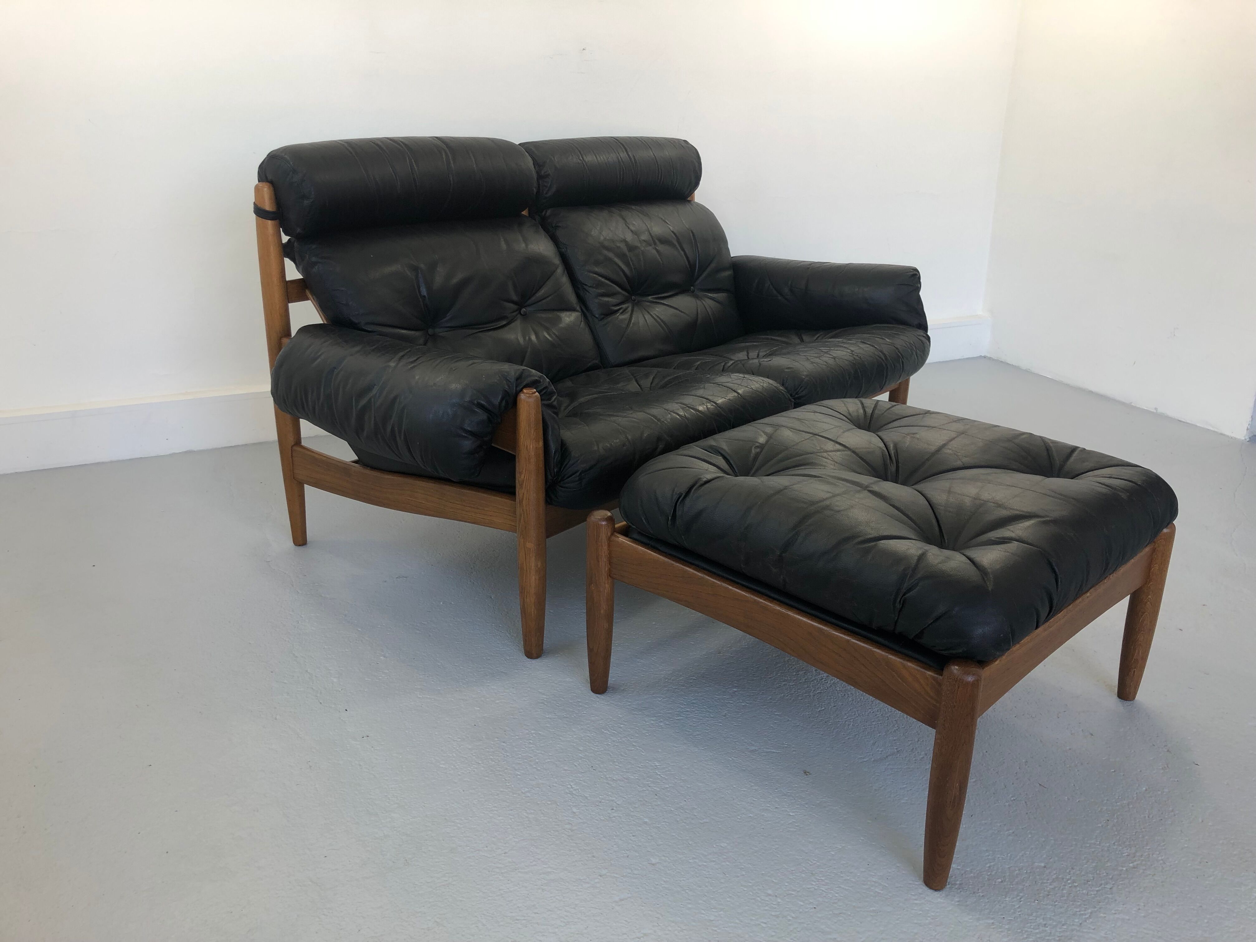 Sofa and Pouffe by E. Merthen, Ire Møbler, Sweden, 1960s