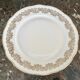 10 assiettes plates blanc et or en porcelaine