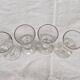 4 antique bistro glasses on stems - Thick, bubbled glass - Period 1900 - 12