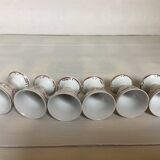 Six hand-decorated and signed egg cups