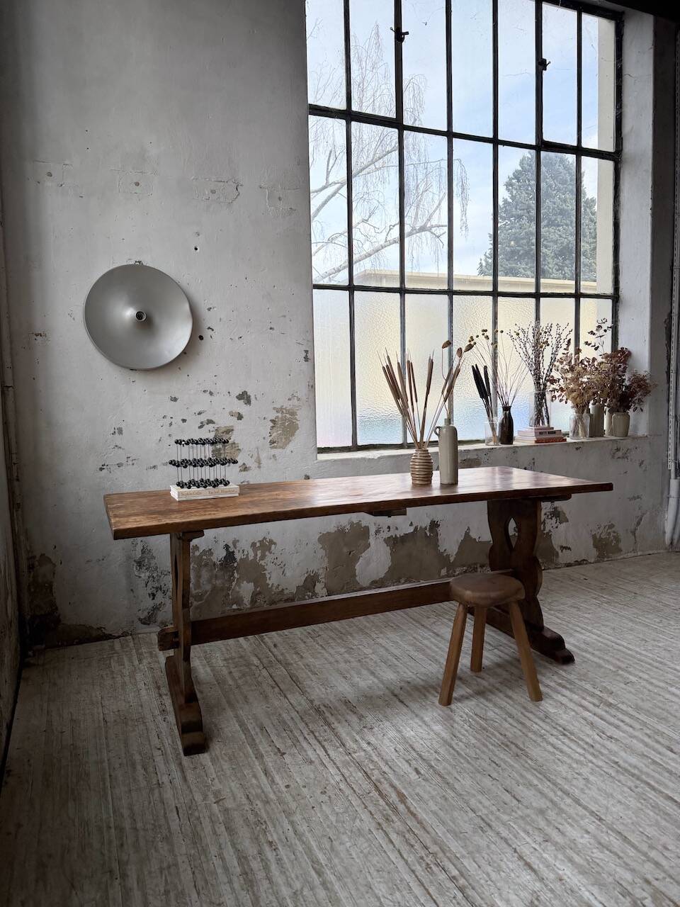 Monastery-style farmhouse table, pine, 210cm