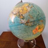 Luminous terrestrial globe scan globe Denmark 1972
