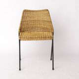 Chaise de pizzeria par Herbert Hirche pour Wilde + Spieth, Allemagne, 1957 – Rotin
