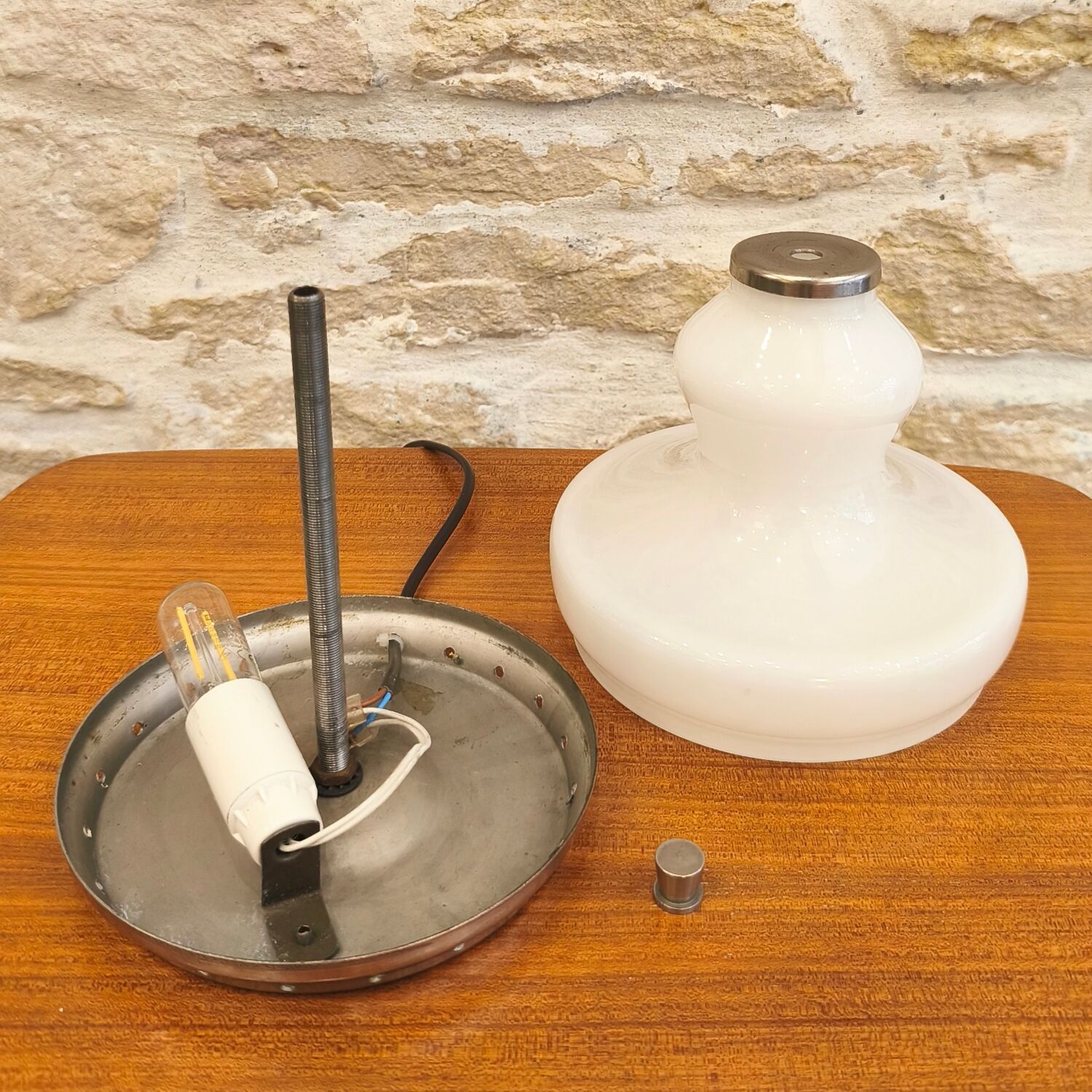 Pair of glass table lamps, Italy, 1960