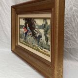 Old painting signed Oil on cardboard dimension: height - 34cm - width -58cm -