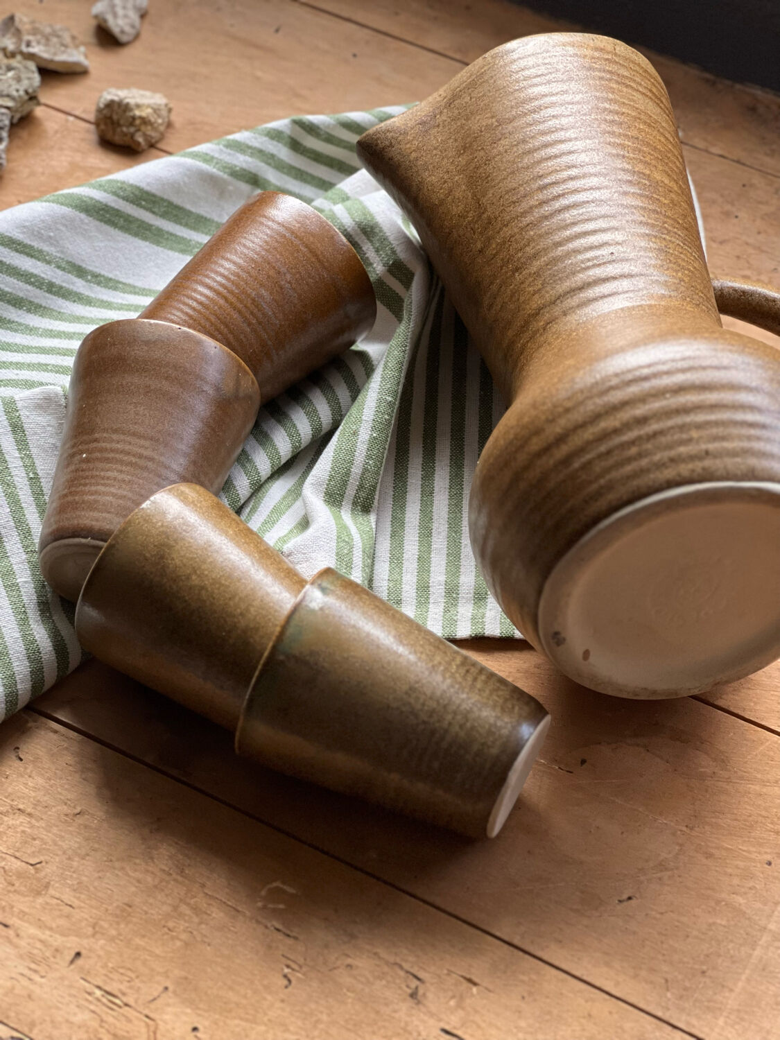 Digoin stoneware orangeade service 1960-70