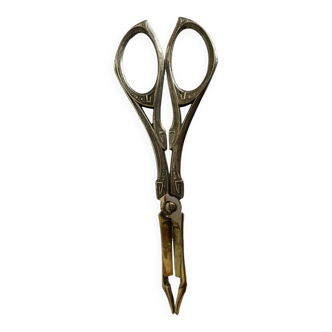 Pair of antique sugar scissors in vermeil and silver metal