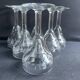 6 old blown and cut bistro glasses
