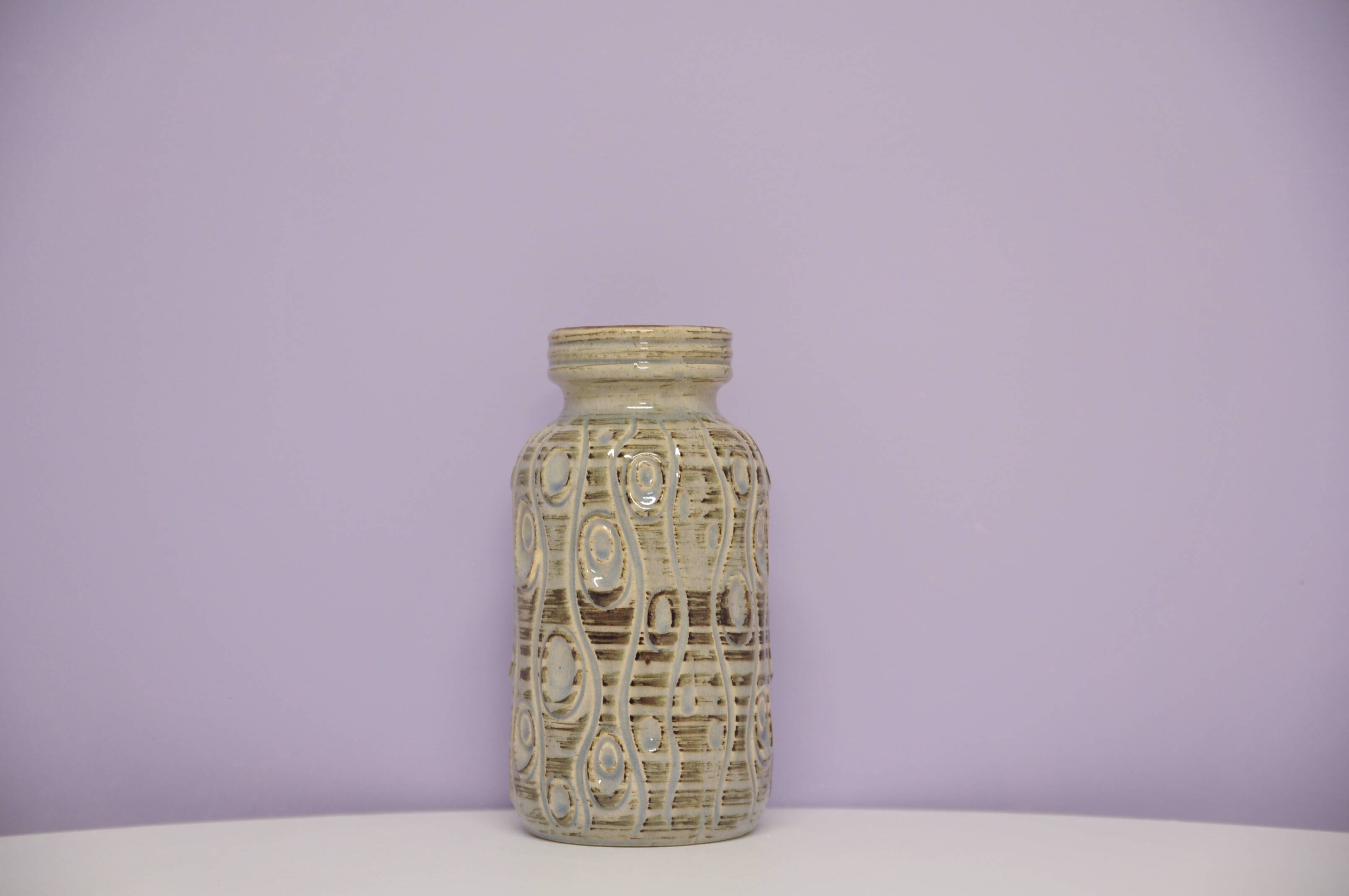 Vintage taupe west germany vase scheurich