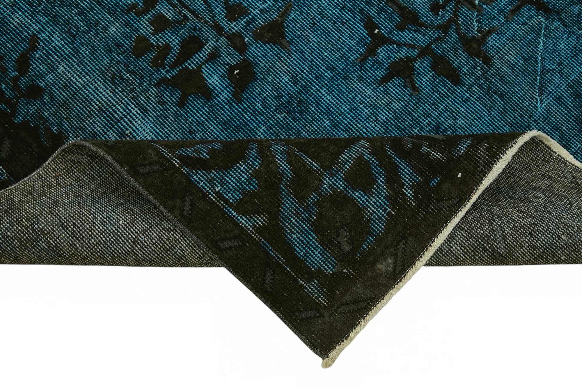 Overdyed Wool Vintage Handmade Carved Rug 169 cm x 288 cm