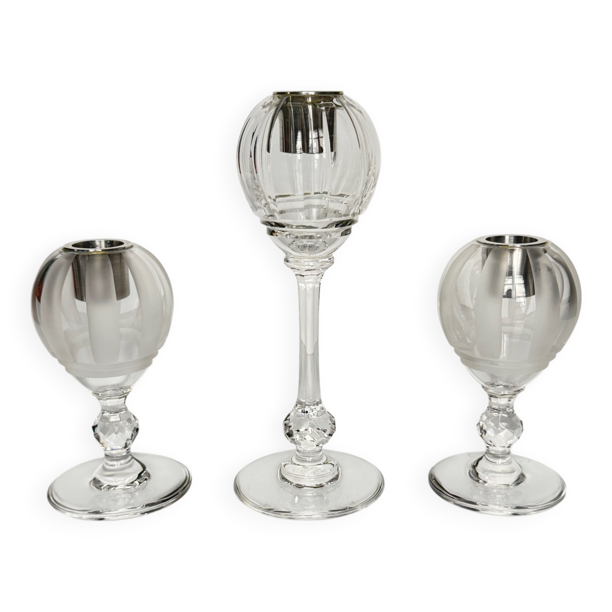 Saint Louis Crystal Candlesticks | Set of 3 | 20th Century