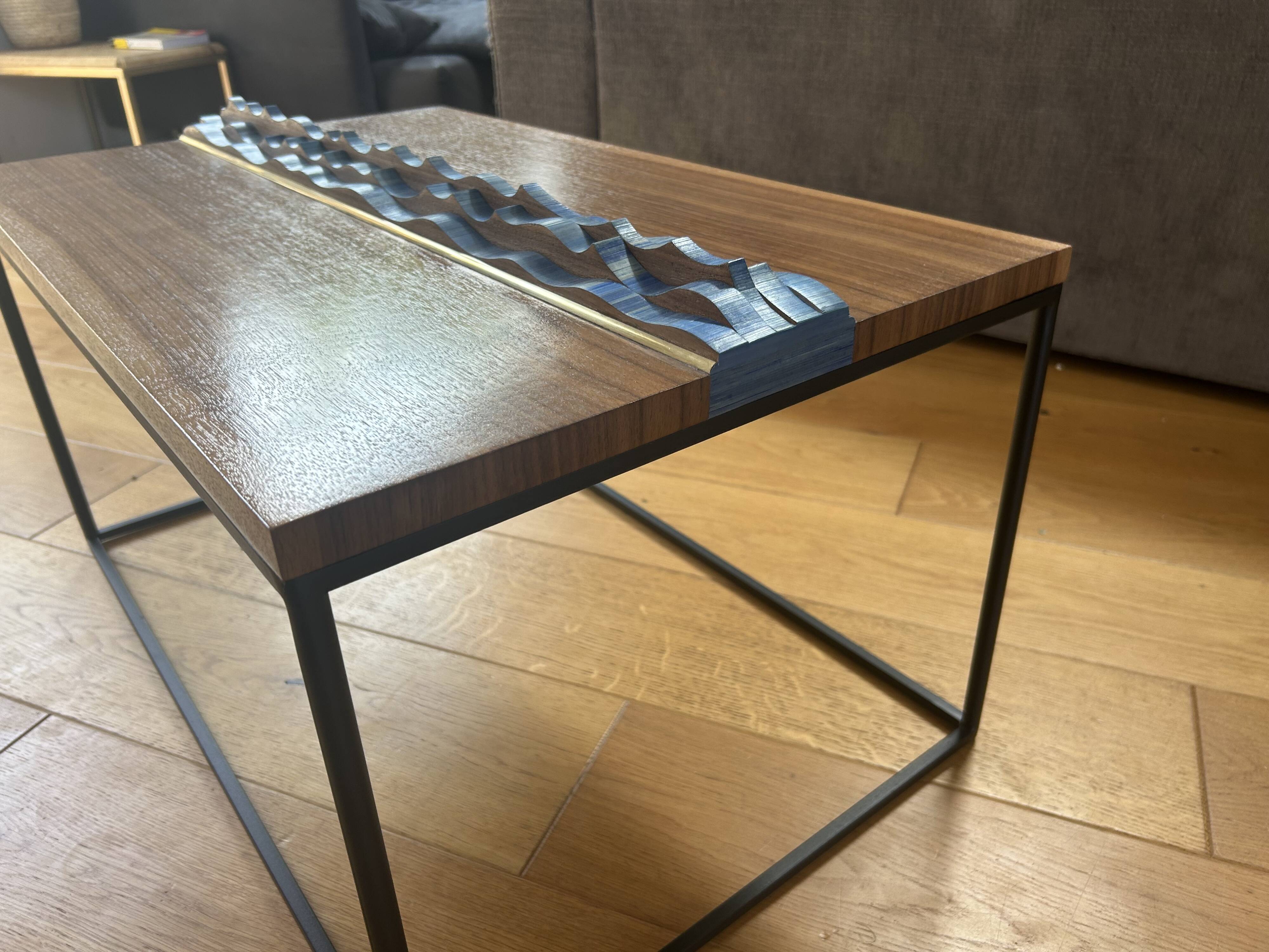 Walnut straw coffee table
