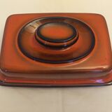 Red ceramic butter dish
