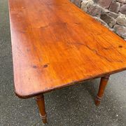 Large Alsatian bistro coffee table in fir French bistro table 1930
