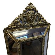 Richly Decorated French Cushion Mirror From The early 19th Century