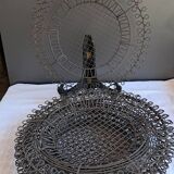 6 black metal serving plates