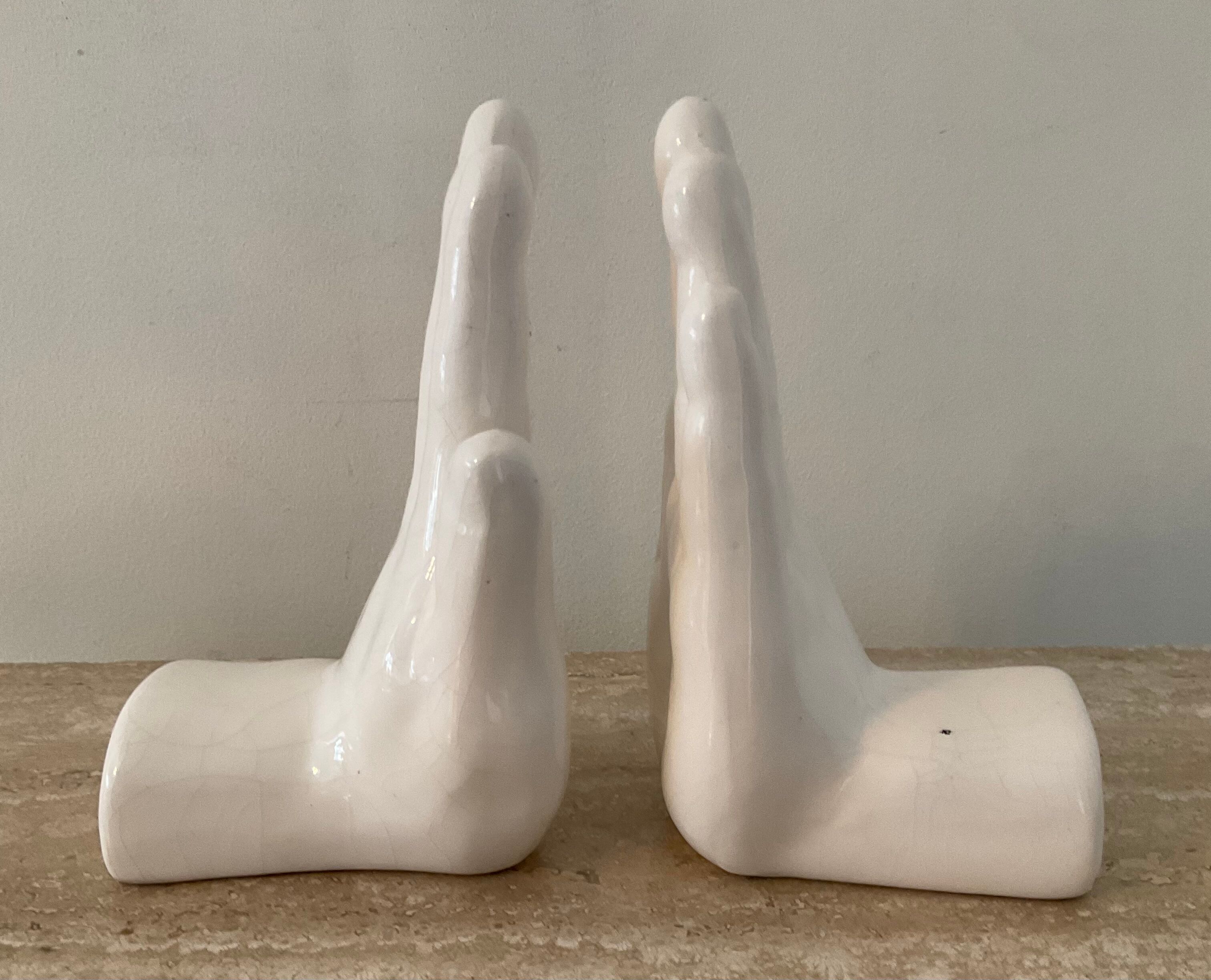 Pair of 70s ceramic hand ties