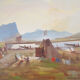 Painting „The Riverside Camp”, Scandinavian design, 19th century, by Vilhelm Oskar Engström