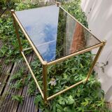 Coffee table bamboo smoked glass