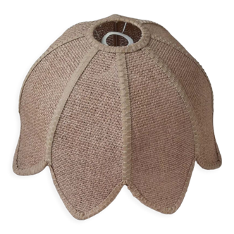 Vintage linen fiber flower-shaped pendant light