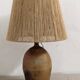 Lampe XXL en grès vernissé et corde de jute vers 1960