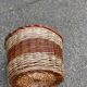 Round woven wicker basket in two colours
