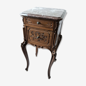 1920s/1930s bedside table - Marble top and interior