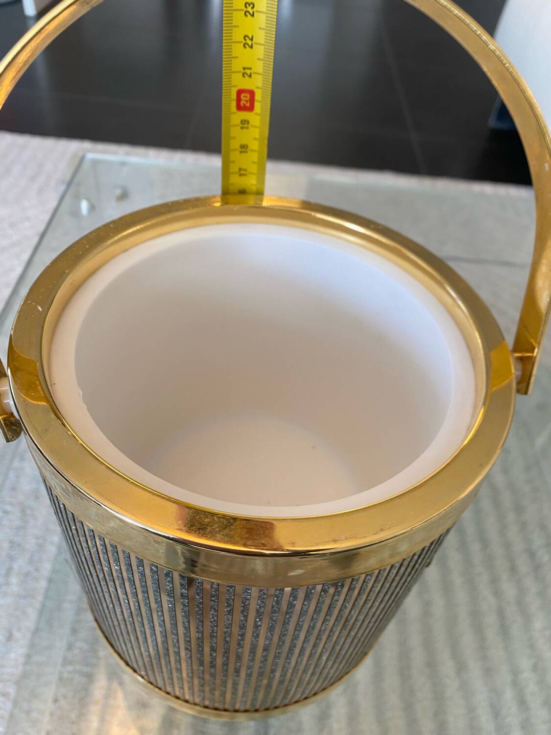 Vintage Hollywood Regency Gold Ice Bucket