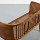 Vintage caned basket bench, 1950s