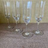 4 Baccarat crystal champagne flutes, Capri model