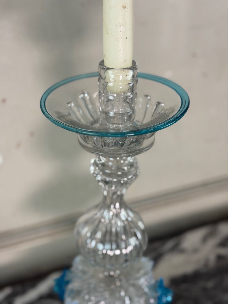 Venetian candlestick made of Murano glass, circa 1880