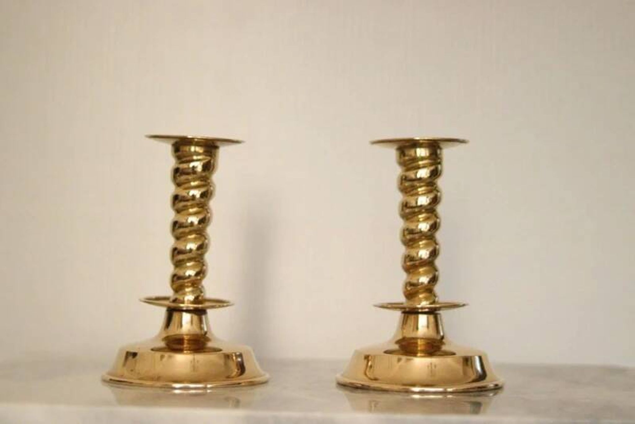 Pair of Swedish mid-century candlestick holders