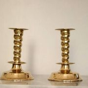 Pair of Swedish mid-century candlestick holders