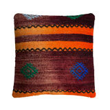 Vintage turkish kilim cushion cover , 40 x 40 cm