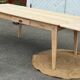 Large renovated table with 2 extensions and 2 drawers in raw solid wood.