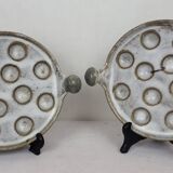 4 stoneware snail plates