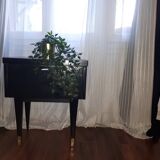 Vintage bedside table, black