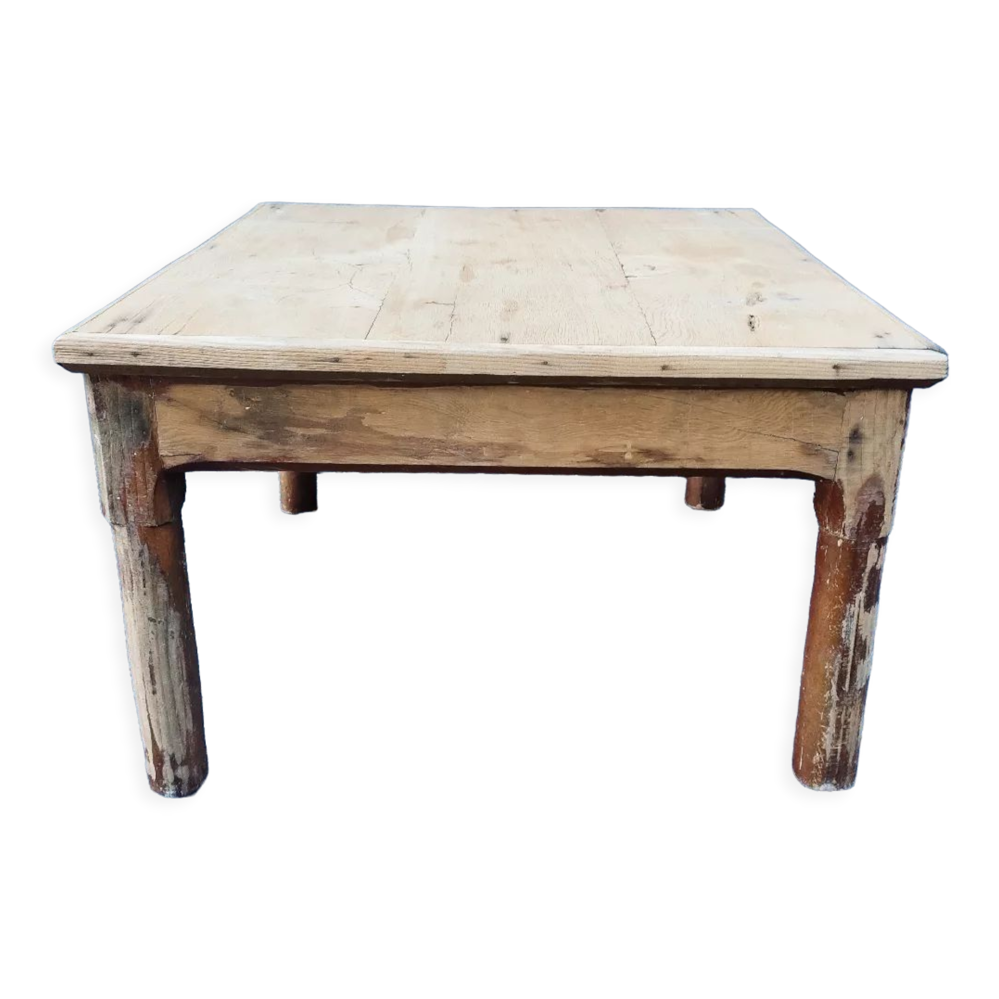 Raw wood coffee table