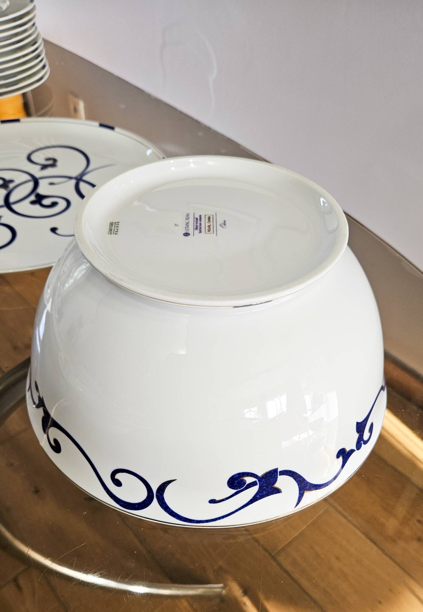 Limoges porcelain service Letang Remy, Odessa Pearl China collection.